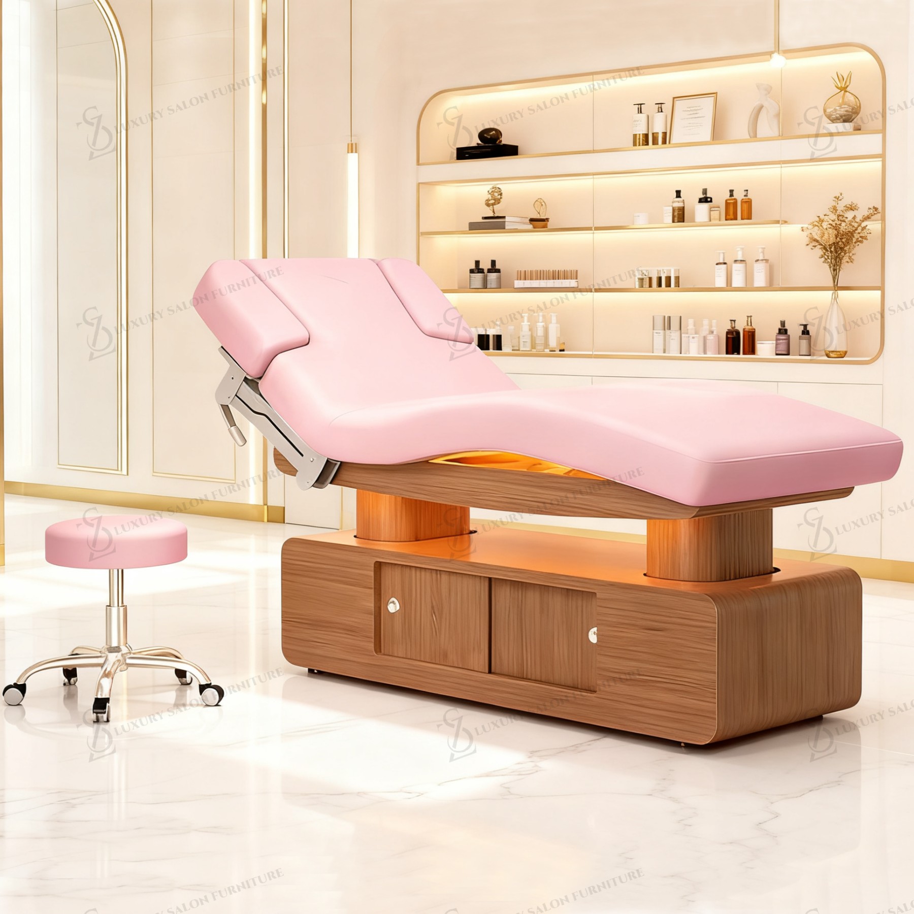 Spa Wellness And Beauty - Luxo 3/4 motores rosa cama de
